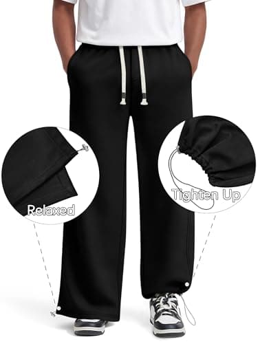 Crastimo Men Baggy Cotton Sweatpants Comfy Loose Gym Joggers Oversized Athletic Lounge Slacks 2026 Spring Easter Valentine's Day Gift for Him Black L - Thumbnail 4