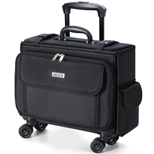 Tonyeee Rolling Laptop Bag 15.6 Inch, Ballistic Nylon Wheeled Briefcase for Men Women, Professional Rolling Work Bag, Underseat Carry On Business Case, 360 Spinner Wheels, Accordion File Office Bag