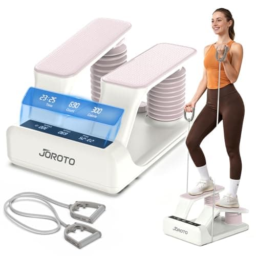 JOROTO Air Stepper Exercise Machine with LED Monitor and Resistance Bands, 300LB Capacity Stair Stepper, 5-Level Adjustable Resistance and Low-Impact Steppers for Exercise at Home, White - Image 1