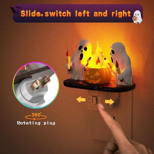 JandCase Halloween Night Light, Amber Night Lights Plug into Wall - Thumbnail 2