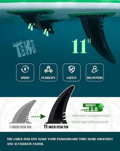 FunWater SUP Inflatable Stand Up Paddle Board 10'6×33"×6" Ultra-Light Inflatable Paddleboard with ISUP Accessories,Fins,Adjustable Paddle, Pump,Backpack - Thumbnail 5