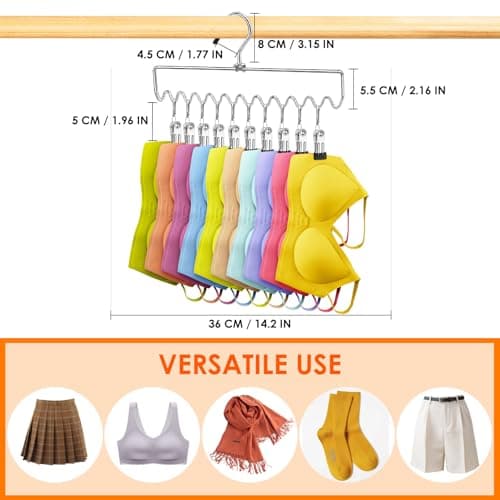 Pants Hangers Space Saving with Clips,Closet Organizers and Storage,20 Non-Slip Rubber Clips Metal Legging Organizer for Jeans Skirt Home Essentials,Dorm Room Essentials for College Students Girls Guy - Thumbnail 5