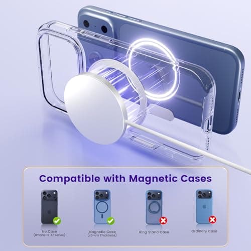 25W Magnetic Wireless Charger: Qi2.2 Qi2 Fast Charging Pad for iPhone 17 16 15 14 13 12 Pro Max, Samsung Galaxy S26 S25, Google Pixel 10, AirPods-Slim Portable for Travel Bedside Office-White 2 Pack - Thumbnail 4