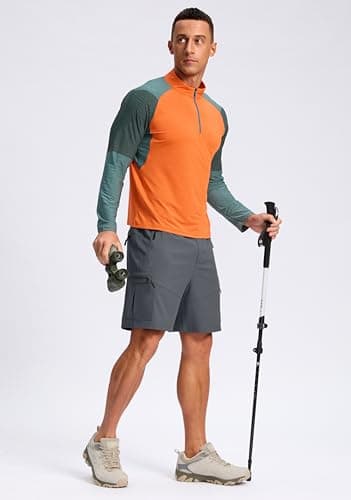 Pudolla Men's Hiking Cargo Shorts Lightweight 7" Travel Casual Shorts for Men Golf Work Outdoor with 5 Zipper Pockets(Deep Grey 3X-Large) - Thumbnail 6