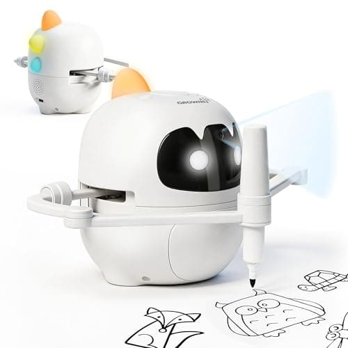 Grownsy Smart Drawing Robot for Kids, Light & Voice Guidance Education Toy with Scan, Doodle Bot with 150 Word Cards & 12 Color Pens, Montessori Painting Learning Toys for Kids Ages 3–8, Birthday Gift - Image 1