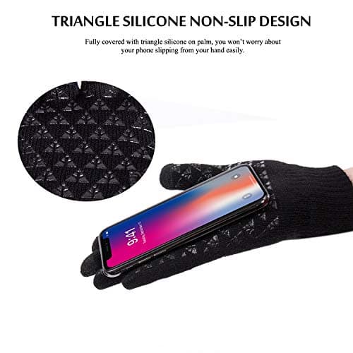 TRENDOUX Black Touchscreen Gloves for Men, Unisex Adult XL Big Hand Warm Thin Stretchy Gloves for Driving Running Hiking Office Computer - Thumbnail 4