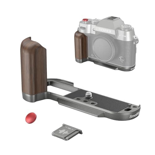 SMALLRIG X-T50 Handgrip, Wooden L-Shape Grip for FUJIFILM X-T50 Camera, Built-in Quick Release Plate for Arca, with Shutter Button and Hot Shoe Cover, Charcoal Silver - 4736 - Image 1