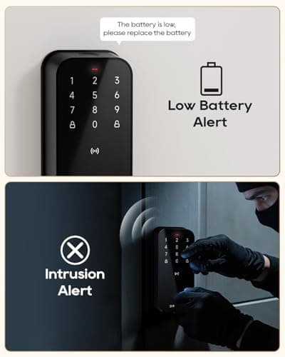 DREAME Apple Smart Door Lock Lite, Digital Smart Locks for Front Door, Apple Home Key Support, 12-Months Battery Life, AI Fingerprint, Smart Deadbolt Lock with App Control, IP54 Waterproof, Auto Lock - Thumbnail 6