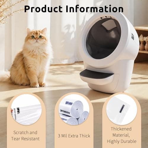 150 Pack Heavy Duty Self-Cleaning Litter Box Liners, Compatible with Litter-Robot 3/4, Extra Thick Waste Drawer Liners, 9-11 Gallons of Capacity, Easy to Empty - Thumbnail 4