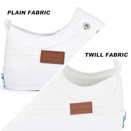 JENN ARDOR Womens Fall Slip On Fashion Sneakers No Laces Comfortable Casual Low Canvas Sneakers Flats Walking Shoes - Thumbnail 4