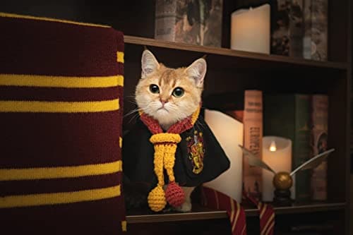 Dog Cat Costumes with Glasses and Neckties,Cosplay Costume Set Perfect for Party and Gifts for Cat Dog (Gryffindor, Small) - Thumbnail 2