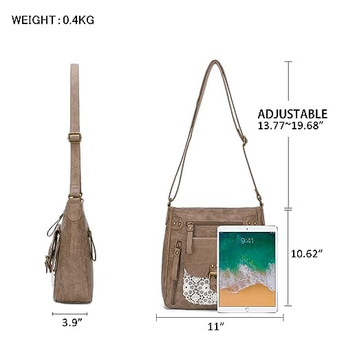 KL928 Crossbody Bags for Women, Multi Pocket Shoulder Bags, Medium PU Leather Cross Body Purses - Thumbnail 2