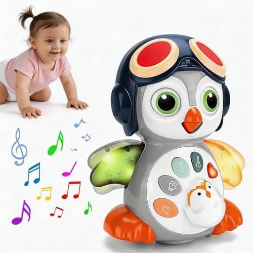 XULIONTS Crawling Penguin Baby Toy with Music & Lights, Interactive Tummy Time Toy for Infants 6-18 Months, Early Development Learning Toy, Educational Gift for Toddlers Boys Girls - Image 1