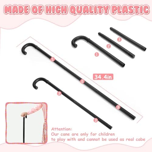 Skirfy Old Lady Costume for Kids, 100 Days of School Granny Outfit Kit with Wig, Dress, Glasses, Cane and Other Dess Up Accessories for Girls for School Celebration or Halloween - Thumbnail 3