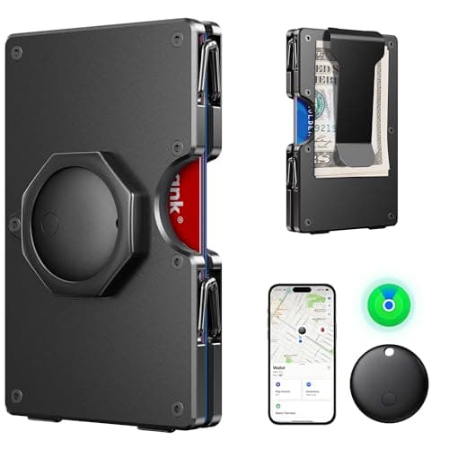 BIIGELL Wallet for Men - Air Tags Metal Wallet Work with Apple Find My(iOS Only), Mens Wallet with Removable Money Clip, RFID Blocking Credit Card Holders, Slim Wallet Tracker(Air Tags included)