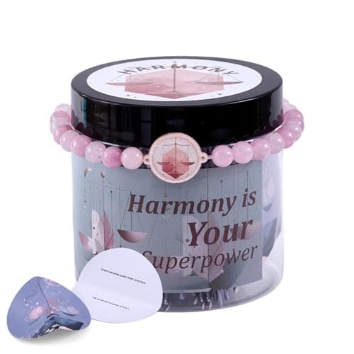 FiitCASE Libra Affirmation Jar with 60 Cards Elegant NFC Bracelet Taps to Harmonious Website Aesthetic Gift for Relationships Teens Gifts for Teenage Girl Thoughtful Gift - Image 1