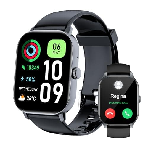 ISKOVI 1.91" Smart Watch for Men,smart Watches for Women,Fitness Tracker with Message Call Function,120+ Sport Modes, IP68 Waterproof,24 Hours Heart Rate/Sleep Monitor,for Android/iOS (Black) - Image 1