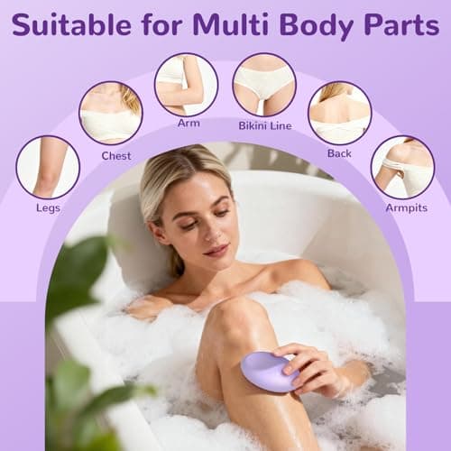 hoyesch Crystal Hair Eraser for Women and Men, Reusable Crystal Hair Remover Painless Exfoliation Epilators Hair Removal for Women, Magic Hair Eraser for Back Arms Legs (Violet) - Thumbnail 6