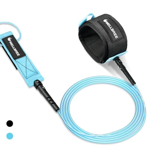 Mellbree Surfboard Leash, Premium SUP Leash Double-Side Rotatable Wirst Strap Leg Rope Flexible for Paddleboard Longboard Shortboard Stand-up Boogie Paddle Boards (Light Blue, 6ft 5.5mm) - Image 1