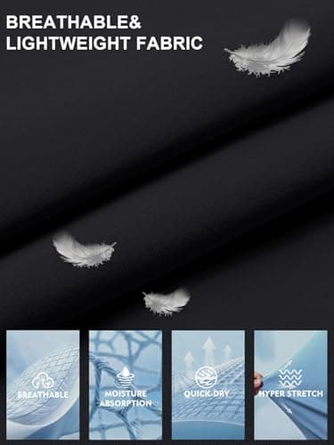 3rd hill Men's 7 inch Running Shorts with Zipper Pockets Quick Dry Athletic Gym Workout Shorts Lightweight Black M - Thumbnail 5