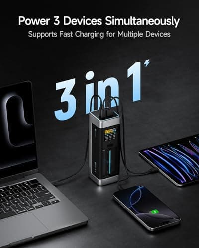 CUKTECH NO.20 140W Power Bank, 25,000mAh 3-Port Laptop Portable Charger, Fast Charging Battery Pack for Travel and Outdoor Work, Compatible with iPhone 16/15/14 Series, MacBook, Samsung, and More - Thumbnail 4
