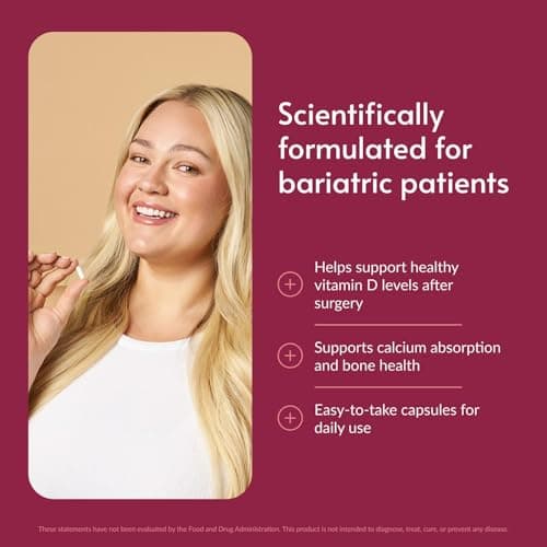 Bariatric Advantage Vitamin D3 5,000 IU - Bariatric Vitamin D Capsules - Water-Miscible - Bone Strength Support* - Easy Swallow Capsule - 180 Count - Thumbnail 2