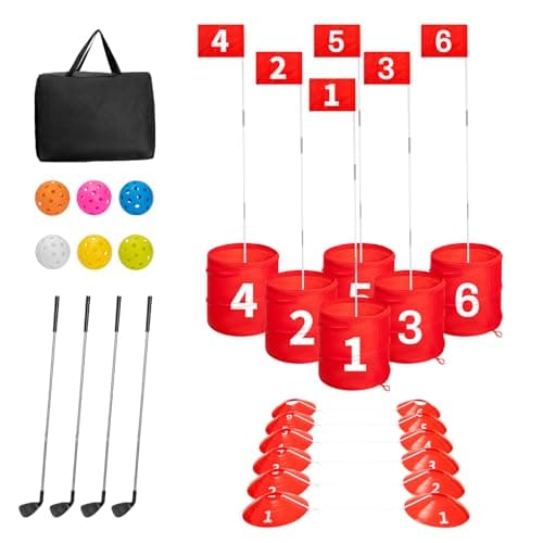 SJEhome 6 Hole Backyard Game Golf for Adults Outdoor Indoor Practice Gifts for Yard, Lawn, Park, Yard, Beach - Image 1