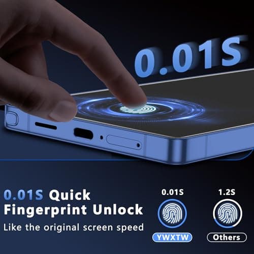 YWXTW 2 Pack Matte Screen Protector for Samsung Galaxy S26 Plus + 1 Set Camera Lens Protector, [Smooth as Silk] [Fingerprint Unlocking] Anti Glare Anti Fingerprint Tempered Glass Screen - Thumbnail 2