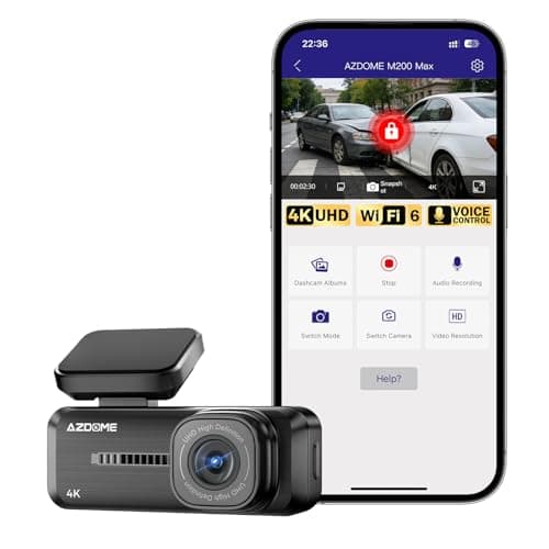 AZDOME 4K Dash Cam Front, Voice Control Dash Camera for Cars, WiFi 6 Mini Dashcam with APP Live Chat Support, Car Camera, Loop Recording, G-Sensor, 24H Parking Mode, Support 256GB Max Easy to Install - Image 1