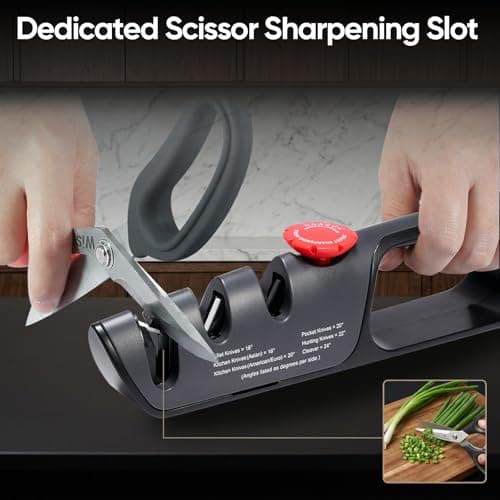 USELUCK Knife Sharpener, 6 Adjustable Sharpening Angles, Diamond-Coated Ceramic Stones for Kitchen, Professional & Pocket Knives - Coarse & Fine - Thumbnail 5