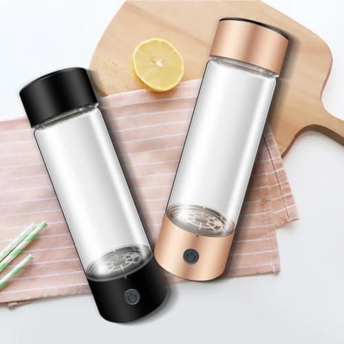 Yilooshion Hydrogen Water Bottle Generator,460mL Portable Rechargeable Hydrogen Water Ionizer aquahealth Hydrogen Water Machine with SPE/PEM Technology for Fitness Home Gift Travel Drinking (Gold) - Thumbnail 3