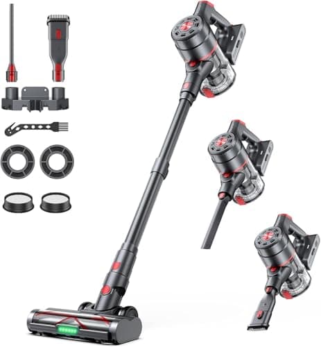 Airpher Cordless Vacuum Cleaners for Home, 60KPA 550W Dual Motor, 60 Mins Runtime, Power Detect & HEPA Filter, Touchscreen Display, Self-Standing for Pet Hair/Carpet/Car/Tile/Hardwood Floor - Image 1