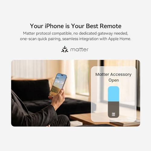 Remac M1 No-Cut Telescopic Motorized Curtain Track, Apple Home Certified Matter Smart Curtain System, Works with HomeKit Alexa Google Siri, Ceiling/Wall Mount for Bedroom Living Room 66"-114" - Thumbnail 6
