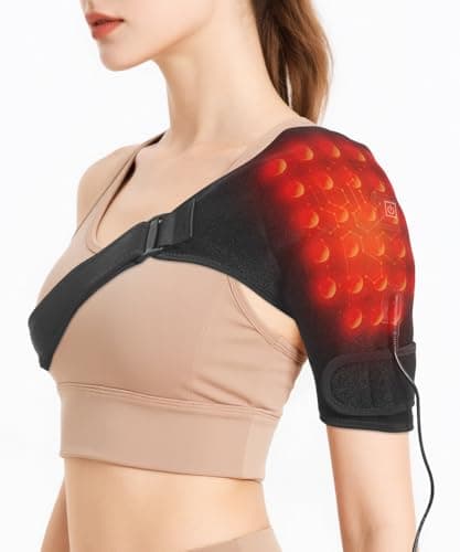 Shoulder Heating Pads for Pain Relief - Jade Stone Heated Shoulder Wrap with 3 Temperature Settings, Ideal for Rotator Cuff, Shoulder Soreness Relief at Home,Office - Image 1