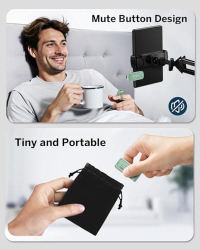 [Case-Friendly] Remote Control Page Turner Ring for Kindle Paperwhite Oasis Scribe Kobo eReaders, Camera Camcorder Remote Controls, Page Turner Clicker for iPhone ipad Tablets with Storage Bag Green - Thumbnail 6