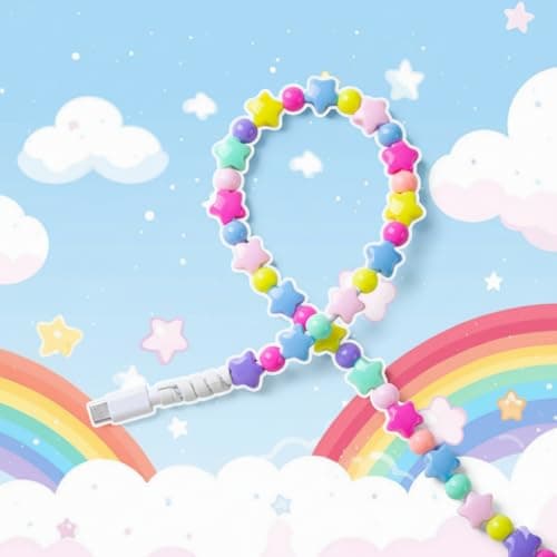 ComfyBay 3.3FT USB C to USB C Charging Cable, 60W Acrylic Stars Beaded Charger Cord, Compatible with Samsung Galaxy, iPhone 16/15, iPad, and More - Thumbnail 5