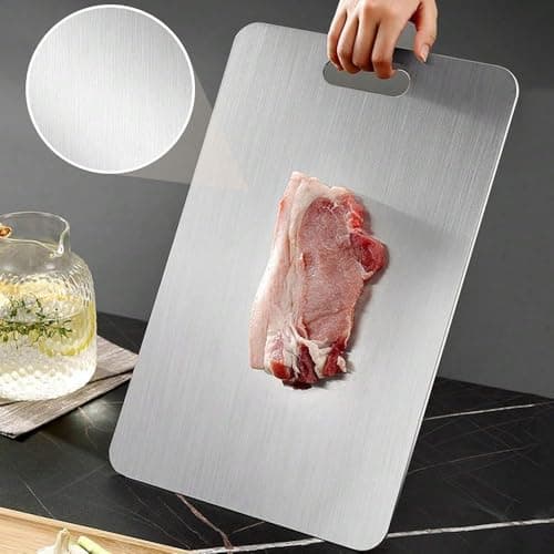 Titanium Cutting Board - 100% Pure Titanium Cutting Boards for Kitchen - Cutting Edge Hygiene & Durability, Home Cooking - Thumbnail 4