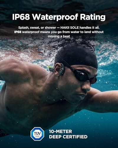 HAKII Sole Bone Conduction Headphones, Open-Ear Bluetooth & MP3 Wireless Sport Headphones for Running & Workout, IP68 Swimming Headphones, 32GB, Long 10H Playtime - Thumbnail 3
