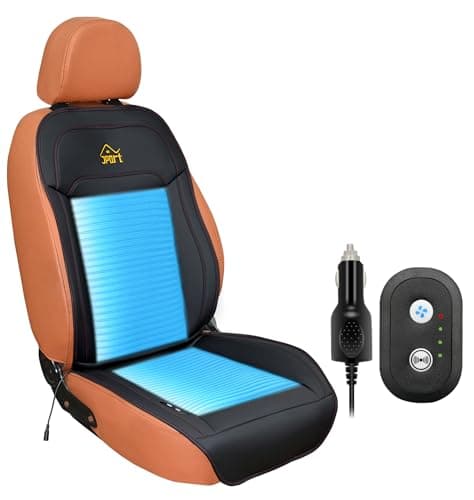 JPart Cooling Seat Covers for Cars, 12V-24V Cooling Car seat Cover with 12 Fans and Massage, Car Seat Cooler for Truck, SUV, Sedan, Black 1 Pack