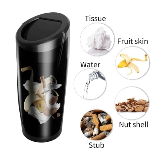 JinzhuxiaGS Car Trash Can with 90 Free Garbage Bags - Waterproof, Lid-Closed, Easy-to-Clean Cup Holder Trash Can, Ideal for Car Organization (Black & Pink Combo, 2-Pack, Perfect for Home, and Travel) - Thumbnail 2