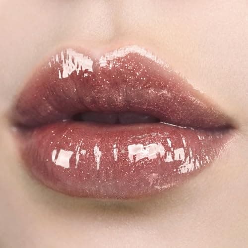 HECI BEAUTY Glitter Lip Gloss, Hydrating High Shine Lipgloss for Women, Non-Sticky Plumping Lip Oil with Vitamin E, Long Lasting Shimmer Finish for Daily Makeup, Mauve, 0.21 fl oz - Thumbnail 2