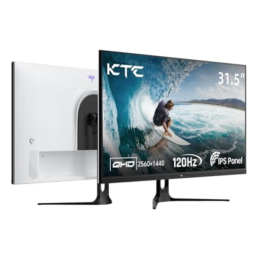 KTC 32 Inch Computer Monitor 2K - 1440P IPS Monitor 120Hz, Adaptive Sync, 109% sRGB, HDR10, Eye Care, HDMI Displayport, Tilt, VESA Compatible, 100Hz PC Monitors for Home Office Gaming, White, H32D6
