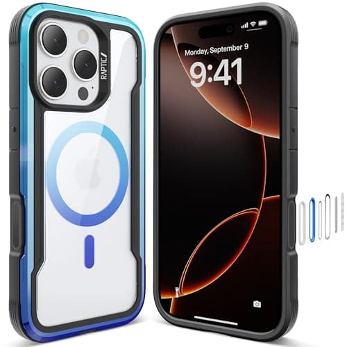 RAPTIC Upgraded Shield 2.0 for iPhone 16 Pro Case with Camera Control Capture Button and Sensitive Buttons, Military Grade 13ft Drop Tested, Gradient Effect Case, 6.3 inch, Blue Gradient - Image 1