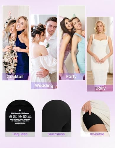 SIMIYA Shapewear Tummy Control Shorts for Women, 5-IN-1 Body Shaper High Waisted Girdle Boyshort Slip Short for Under Dresses Black - Thumbnail 5