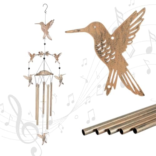 Wind Chimes for Outside Garden Decor - Hummingbird for Mom, Birthday Gifts for Women, Memorial Gifts, Housewarming Gifts, Yard or Patio Deals - Image 1