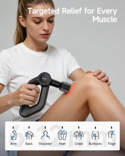 HEYCHY Percussion Massage Gun Deep Tissue with Adjustable Amplitude for Muscle Relief, Professional Handheld Massager for Neck, Back, Shoulder, Leg, Ideal for Men, Athletes, Black - Thumbnail 3