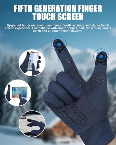 Aegend Lightweight Winter Gloves for Men Women, Warm Running Gloves Touchscreen Thermal Glove Liners for Cold Weather Driving, Cycling & Hiking, Non-Slip, Elastic Cuff, Stretchy, Durable - Thumbnail 2