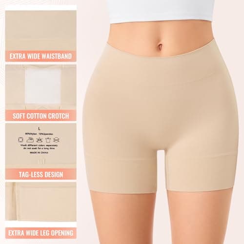 ForeverShaper Slip Shorts for Under Dresses Women, Seamless Anti Chafe Underwear Shapewear Thigh Cooling Biker Short Panties - Thumbnail 5