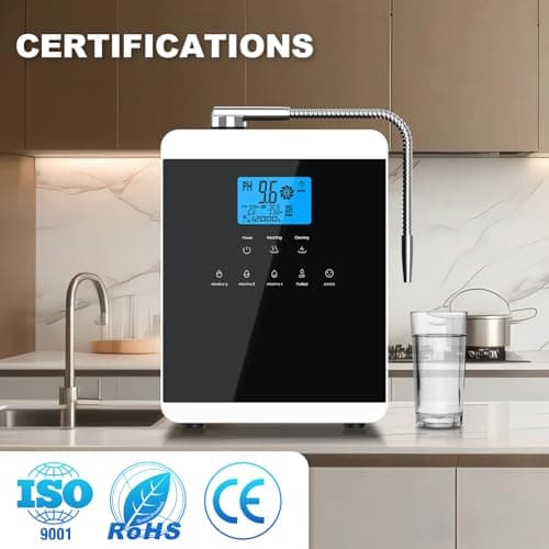 11 Titanium Plates Alkaline Water Ionizer Machine for Home, Alkaline Water Machine pH 3.5-10.5 Acid Water Purifier Water Generator Water Filter Up to -600mV ORP, 10000 Liters Per Filter, Auto-Cleaning - Thumbnail 4