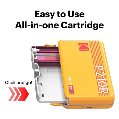 KODAK Mini 2 Retro 2x3 Portable Photo Printer, 38 Sheets, Bluetooth Smartphone Printer for iPhone & Android, Instant Color Prints, 4PASS Dye Sublimation, White - Thumbnail 4